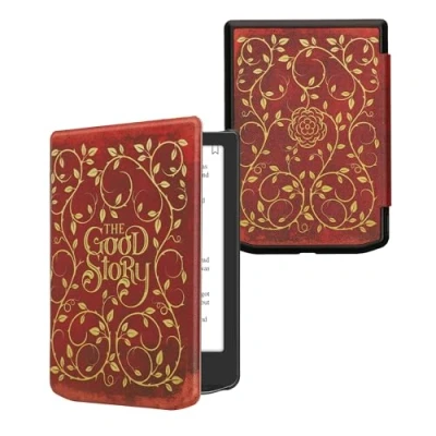 Immagine di kwmobile Custodia eReader Compatibile con Pocketbook Verse/Verse Pro/Verse Color/Vivlio Light/Light HD Cover eBook Reader Flip Case giallo/arancione/rosso C&#039;era una volta