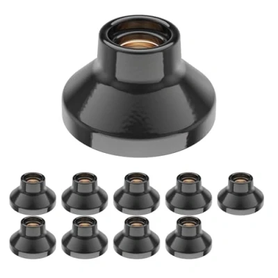 Immagine di ledscom.de 10 pz. plafoniera/porta lampada ELEKTRA, porcellana, nero lucido, 1x E27 max. 300W