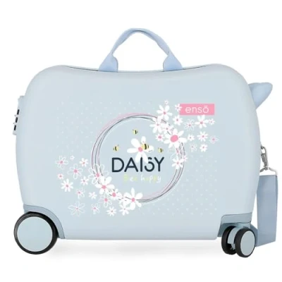 Immagine di Enso Daisy Valigia per bambini, blu, 50 x 38 20 cm, rigida ABS, chiusura a combinazione laterale, 34, 1,8 kg, 4 ruote, bagaglio mano