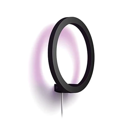 Immagine di Philips Hue White and Color Ambiance Lampada da Parete LED Smart Sana, Luce Bianca o Colorata, Dimmerabile, 20W, Nero