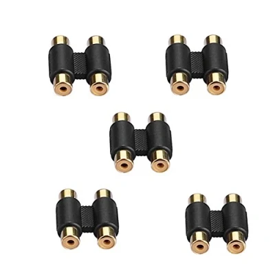 Immagine di SIENOC Accoppiatore RCA fono da 2 femmina a Audio Video Adattatore, Confezione 5