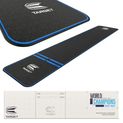 Immagine di Target Darts World Champion Mat Tappetino per Freccette con Punta Morbida e in Acciaio, Antiscivolo Pavimenti Punte di Freccette, Accessori