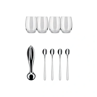 Immagine di Alessi The Player GV33SET Set Accessori Cocktail per Long Drink, Acciaio Inossidabile 18/10, 9 Pezzi