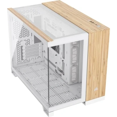 Immagine di Corsair Geh mATX 2500X Midi Tower PC Case Bambù, Bianco