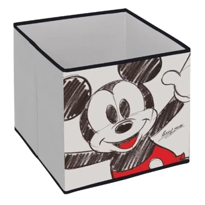 Immagine di ARDITEX Contenitore Organizer in tessuto a forma di cubo pieghevole, 31 x cm Topolino