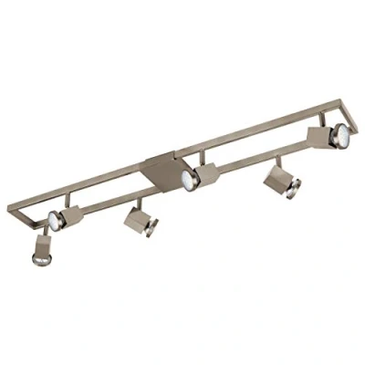 Immagine di EGLO Zeraco lampada da soffitto LED, plafoniera a 6 luci, faretto in metallo, plastica, soggiorno argento, con inclusa lampadina attacco GU10, bianco caldo