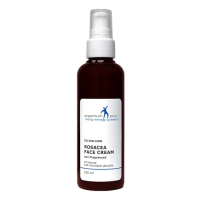 Immagine di argentum plus Argento MSM Crema viso rosacea 100ml idratante leggera e non profumata per pelle soggetta a arrossamenti