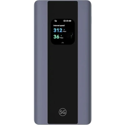 Immagine di Router Mobile e hotspot portatile 5G WiFi Pro 5, E6888, Wi Fi 6 AX3000, DL 3600 Mbps/UL 500 Mbps, con scheda SIM, batteria da 7000m Ah come accumulatore di carica