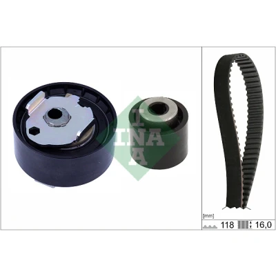 Immagine di INA 530 0856 10 Kit cinghia di distribuzione 118 CITROËN: C4 II Cactus, C3 II, III, PEUGEOT: 208 I Hatchback, 2008 Station Wagon, 308 Hatchback