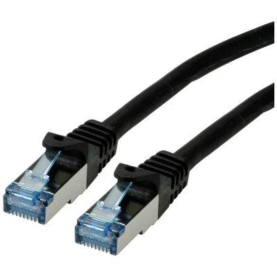 Immagine di Roline 21.15.2851 RJ45 cavo di rete, patch CAT 6A S/FTP 1.00 m Nero doppia schermatura, Privo alogeni, Ritardante fiamma 1 pz.