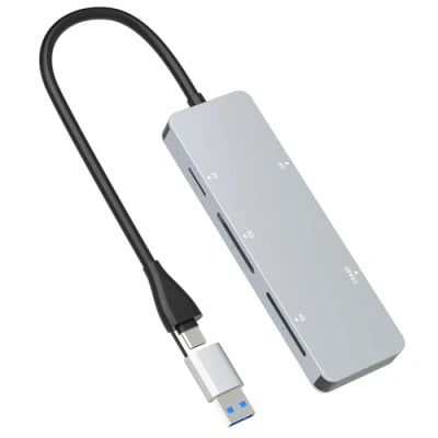 Immagine di Lettore schede CFast 2.0, Card Reader USB C 3.0 e A, Adattatore con Velocità 5 Gbps per SanDisk, Lexar, Transcend, Sony, lettura simultanea di CFast/TF/SD/XD/CF