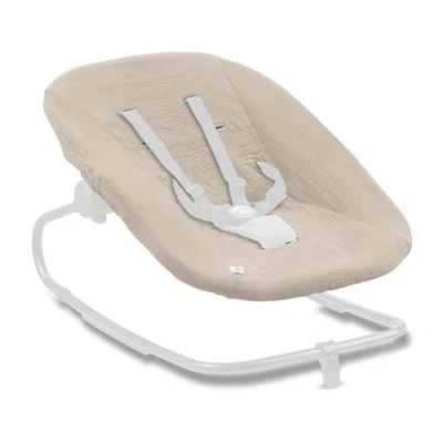 Immagine di hauck Copertura Protettiva Per Sdraietta Neonati Highchair Bouncer (Eco), Non Compatibile Con Altri Modelli Fodera in Cotone Elastico e Aperture Cintura 5 Punti, Lavabile a 60 Beige