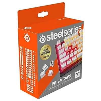 Immagine di SteelSeries PrismCaps, Copritasti in stile pudding a doppio scatto, Robusta termoplastica PBT, Compatibile con la maggior parte delle tastiere meccaniche, Steli MX, Bianca (Layout UK)