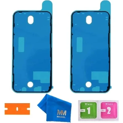 Immagine di MMOBIEL 2X Adesivo Impermeabile pretagliato Compatibile con iPhone 12 6.1 inch Nero per Il Telaio del Display LCD incl. Kit di Strumenti