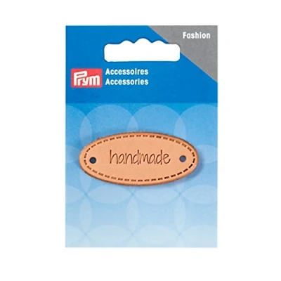 Immagine di Prym Handmade Etichetta Ovale, in Pelle, Colore: Naturale, 9.3 x 6.7 0.5 cm