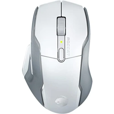 Immagine di Roccat Kone Air Mouse da Gioco Wireless Ergonomico con 800 ore di Autonomia della Batteria, Sensore Ottico 19K DPI, Impugnature Laterali in Gomma a Doppia Iniezione, Bianco