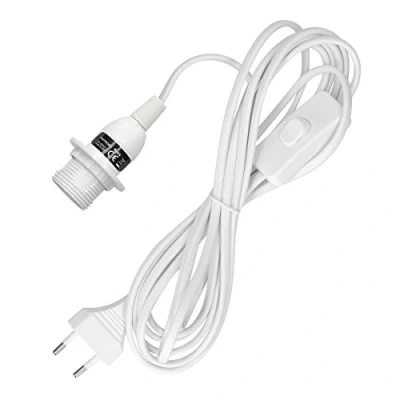 Immagine di kwmobile portalampada E14 con interruttore porta lampada a sospensione cavo 3,5m spina lampadina attacco E 14 illuminazione bianco