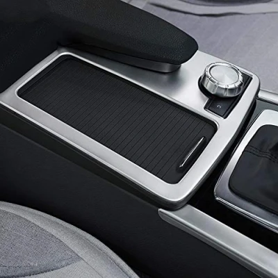 Immagine di Diyucar Console centrale per auto argento opaco, telaio in ABS, supporto tazza