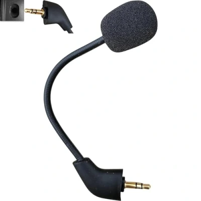 Immagine di Asta del microfono per da gioco di ricambio cuffie Kingston HyperX Cloud 2 II Core Pro CloudX pre 2021 prima versione cablate (microfono con estremità dritta)