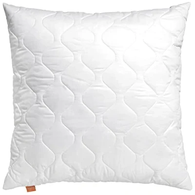 Immagine di sleepling 190014 cuscino per letto, 100% raso di cotone, Oekotex, lavabile 60 gradi, Prodotto in UE, Garanzia imbottitura, 80 x cm, bianco