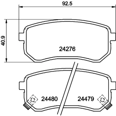 Immagine di HELLA 8DB 355 006 581 Kit pastiglie freno con segnalatore acustico usura KIA: Picanto II, I, Van / Hatchback, HYUNDAI: i10 I