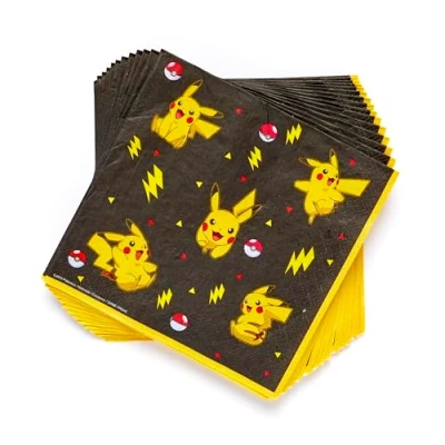 Immagine di Amscan 9917107 Tovaglioli per feste di compleanno bambini, motivo: Pokémon, confezione da 16