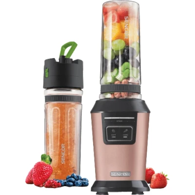 Immagine di Sencor Frullatore elettrico SBL717, centrifuga frutta e verdura, borraccia blender portatile da 600ml senza BPA, sbattitore con sei lame in acciaio rivestite titanio, 800W (Rosa)