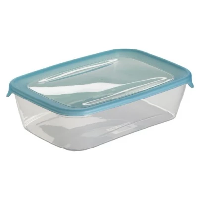 Immagine di Curver Contenitore ermetico Fresh&#039;n Go Rettangolare 2 L, Trasparente/Blu, Foodkeepers OPP, 25,6 x 16,7 7,2 cm