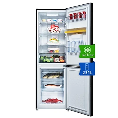 Immagine di CHiQ Frigorifero Combinato FBM228NE4DE 228 Litres (158+70) Frigo ventilato e Congelatore No Frost, Inox scuro, Porte reversibili, Classe energetica E, 41db, 12 anni di garanzia sul compressore