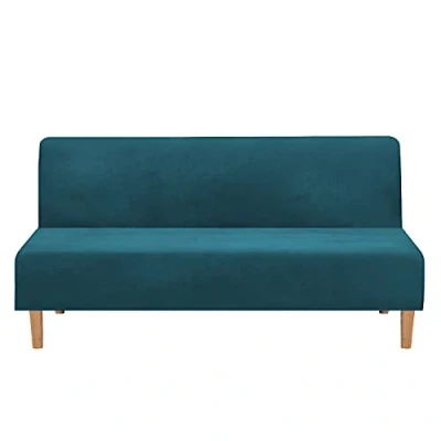 Immagine di Mingfuxin Copridivano Senza Braccioli, Fodera Per Divano Futon In Velluto Elasticizzato Pieghevole Braccioli Morbidi E Spessi