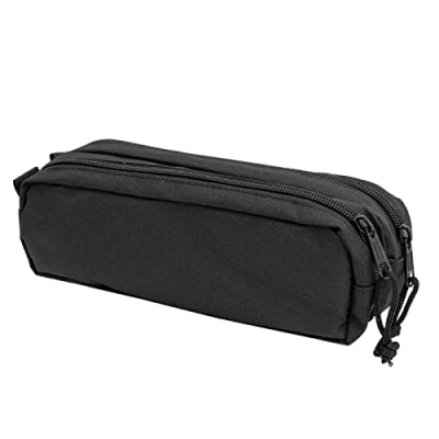 Immagine di Idena 20122 Astuccio per matite con 2 scomparti cerniera, grande circa 9 x 23 7,5 cm, nero