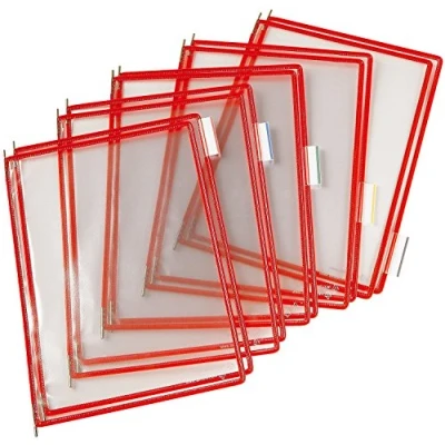 Immagine di Confezione 10 buste A4 per leggio T Technic, colore rosso