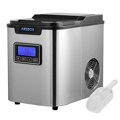 Immagine di AREBOS Macchina per cubetti di ghiaccio Acciaio inossidabile 2,2L LCD 12kg in 24 ore