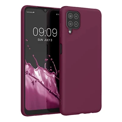 Immagine di kwmobile Custodia Compatibile con Samsung Galaxy A12 Cover Back Case per Smartphone in Silicone TPU Protezione Gommata viola bordeaux