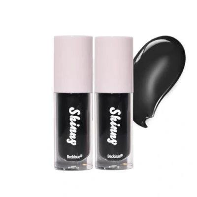 Immagine di Pakivs 2Pcs Translucent Black Lip Oil Set, Nero lucido Lipgloss, Plumping Tint, Specchio Idratante High shine Gloss, Lunga Durata non appiccicoso Lipgloss (nero)