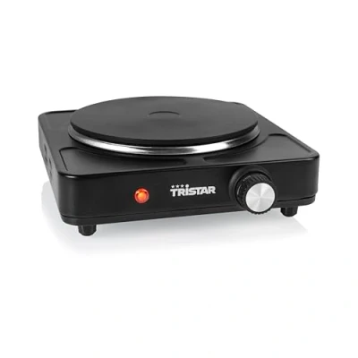 Immagine di Tristar Piastra portatile Singola fiamma per alloggi studenti, campeggio, cucine Diametro 18,5 cm Termostato regolabile 1.500 W KP 6151