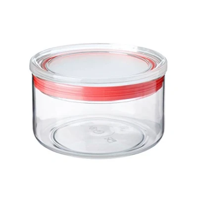 Immagine di Tatay Barattolo da cucina, 0,5 l di capacità, ermetico, privo BPA, adatto per lavastoviglie, trasparente, rosso, dimensioni: 12,5 x 8 cm