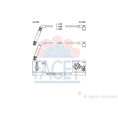 Immagine di FACET 4.7208 Kit Cavi Accensione Made in Italy OE Equivalent FORD: KA Hatchback, FIESTA 5, Focus Mk1 Hatchback