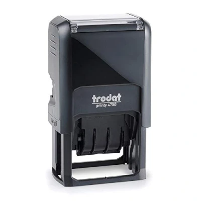 Immagine di Trodat Printy 4750/L1 Timbro Datario Autoinchiostrante Testo RICEVUTO, Formato Data GG MMM (in lettere) AAA, Italiano, Altezza carattere 4 mm, Impronta 41x24 Cartuccia inclusa Bicolore Blu/Rosso