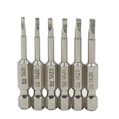Immagine di Uacen Set di 6 punte magnetiche triangolari S2 in acciaio, esagonali, 1/4&quot;, lunghezza 50 mm