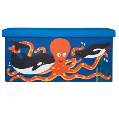 Immagine di WIESEN.design Baule giocattolo MEER 54L (1 pezzo), portata fino a 150 kg, scatola per giocattoli con coperchio, panca bambini vano portaoggetti, contenitore giocattoli, bambini,