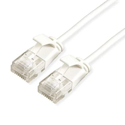 Immagine di Roline 21.15.0978 RJ45 cavo di rete, patch CAT 6A U/UTP 0.15 m Bianco non schermato, Privo alogeni, Ritardante fiamma 1 pz.