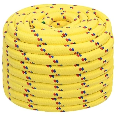 Immagine di vidaXL Corda Marina Gialla 20 mm 25 m in Polipropilene, per Barca, Intrecciata, a Spirale, Corde Barche, Corda, Nave