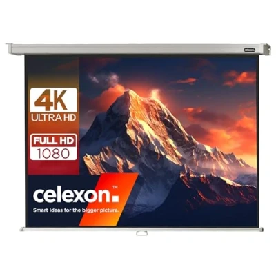 Immagine di Celexon Rollo Professional, Schermo manuale, formato 4:3, Full HD, 3D, 180 x 135 cm, Bianco
