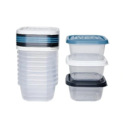 Immagine di Kigima Mini contenitore per congelatore, 300 ml, quadrato, set da 12 pezzi, multicolore