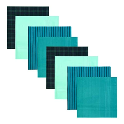 Immagine di Retreez 8 Pezzi Puro Cotone Fazzoletti Assortiti per Uomo Confezione Regalo, regalo di Natale Set Assortito A5A010