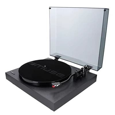 Immagine di Muse MT 105 B Giradischi con funzione di arresto automatico e adattatore registrazione 45 RPM, colore: Nero