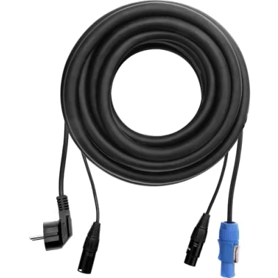 Immagine di Pronomic Stage EUPPD 10 Cavo ibrido Euro/PowP/DMX Schuko/Powercon compatibile + DMX 3 pin, 10m