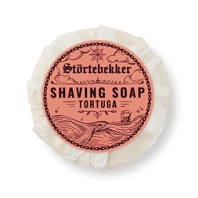 Immagine di Störtebekker Premium Sapone da rasatura (Tortuga) per una ricca schiuma barba Perfetto la con rasoio di sicurezza e a lama dritta vegano fatto mano (70g, 1pc.)