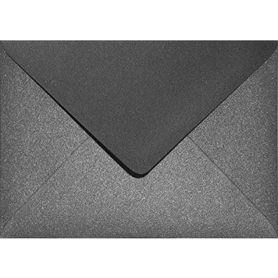 Immagine di Netuno 25 buste da lettera nero perlato formato B6 125x 175 mm 120g Aster Metallic Black perlate colorate effetto perlescente di lusso per partecipazioni biglietti auguri invito matrimonio